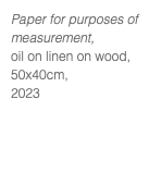 Paper for purposes of measurement, oil on linen on wood, 50x40cm, 2023
